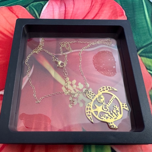 Jewelry - Gold Guam Sea Turtle Necklace | Island Pendant | Chamorro Jewelry